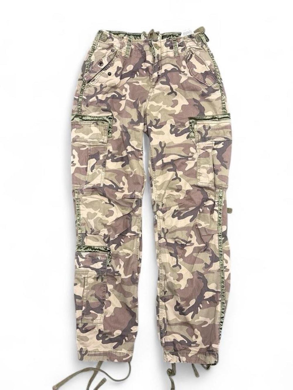 Abercrombie & Fitch Beige & Green Camo Cargo Pants